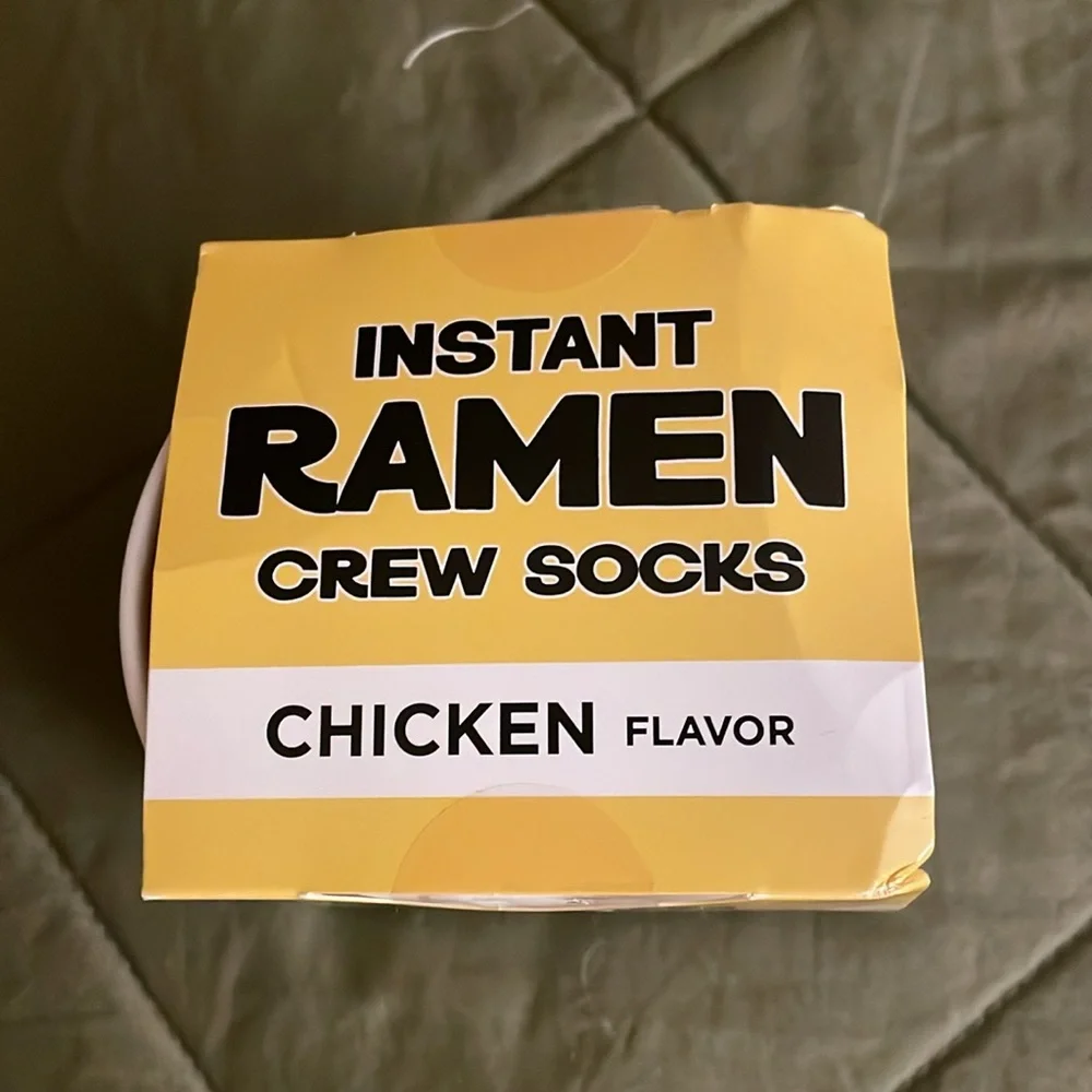 Bioworld  novelty crew socks - instant RAMEN kids shoe size 6-10